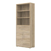 Axton Trinity Bookcase 5 Shelves with 2 Drawers and 2 Doors in Oak