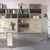 Axton Trinity Bookcase 5 Shelves with 2 Drawers and 2 Doors in Oak