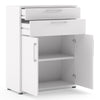 Axton Trinity Bookcase 2 Shelves with 2 Drawers And 2 Doors In White