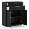 Axton Trinity Bookcase 2 Shelves with 2 Drawers And 2 Doors In Black