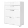 Axton Trinity Bookcase 2 Shelves with 2 Drawers + 2 File Drawers in White