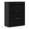 Axton Trinity Bookcase 2 Shelves with 2 Drawers + 2 File Drawers in Black Woodgrain