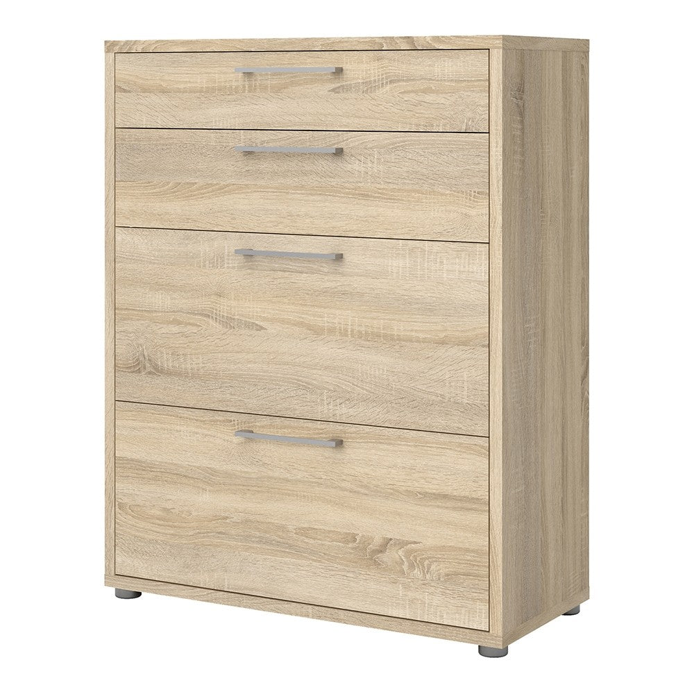 Axton Trinity Bookcase 2 Shelves with 2 Drawers + 2 File Drawers in Oak