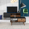 Axton Longwood TV-Unit 1 Door + 1 Drawer In Matt Black Walnut