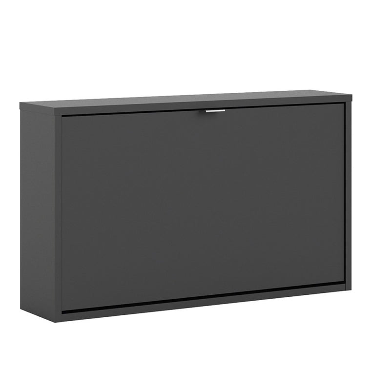 Axton Choctaw Shoe Cabinet with 1 Tilting Door And 2 Layers In Matt Black