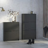 Axton Choctaw Shoe Cabinet With 3 Tilting Doors And 1 Layer In Matt Black