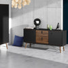 Axton Longwood Sideboard 2 Doors + 2 Drawers In Matt Black Walnut