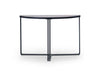 Gillmore Space Finn Demi Lune Console Table Dark Stone Top & Black Frame