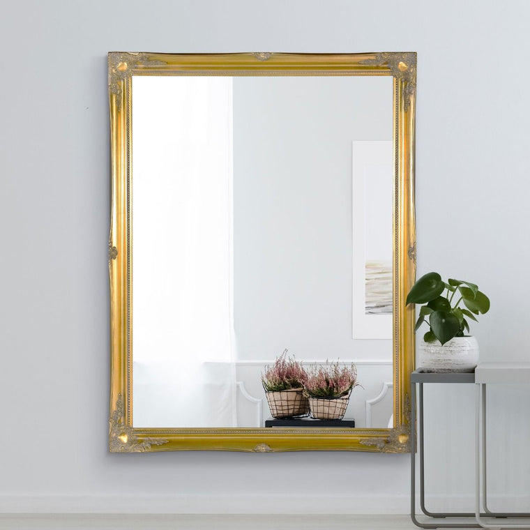 Carrington Vintage Gold Antique Baroque Design Wide Wall Mirror 137 x 106 CM