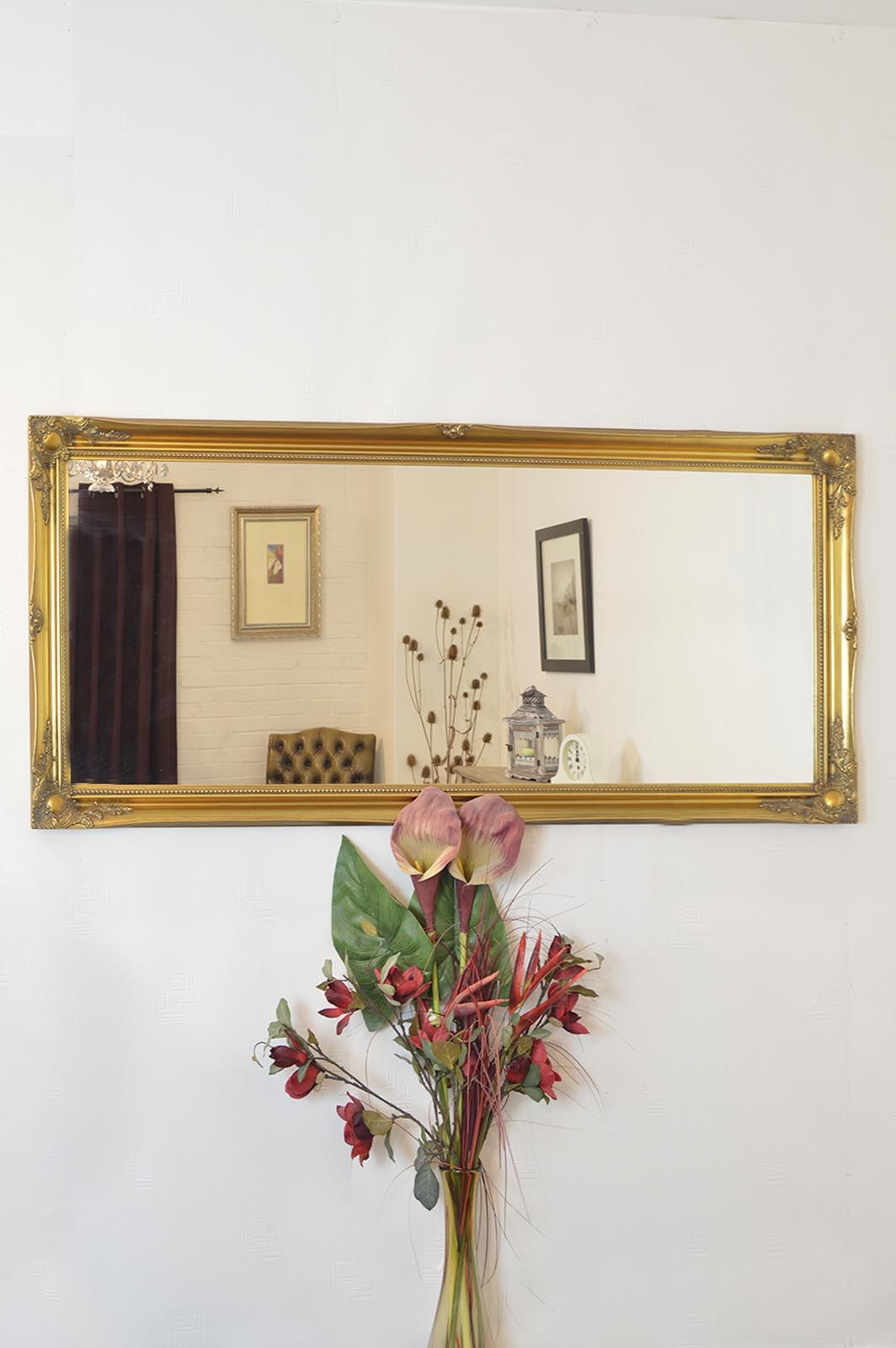 Carrington Vintage Gold Baroque Antique Design Large Dress Mirror 167 x 76 CM
