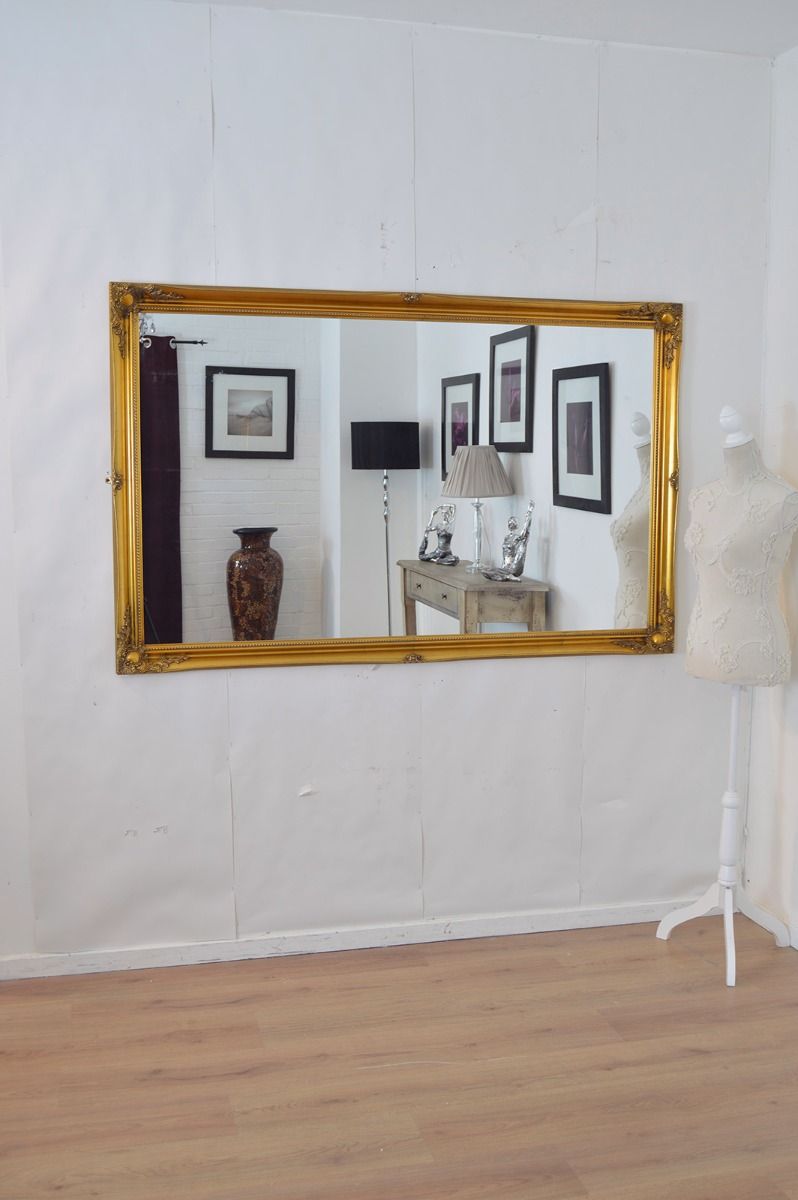 Carrington Vintage Gold Baroque Antique Design Leaner Mirror 168 x 107 CM