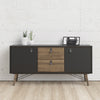 Axton Longwood Sideboard 2 Doors + 2 Drawers In Matt Black Walnut