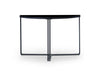 Gillmore Space Finn Demi Lune Console Table Black Glass Top & Black Frame