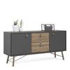 Axton Longwood Sideboard 2 Doors + 2 Drawers In Matt Black Walnut