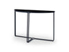 Gillmore Space Finn Demi Lune Console Table Black Glass Top & Black Frame