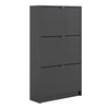 Axton Choctaw Shoe Cabinet With 3 Tilting Doors and 2 Layers In Matt Black