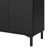 Axton Blauzes Sideboard 3 Drawers 3 Doors In Black and Walnut