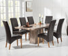 Como 200cm Brown Marble Dining Table