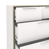 Axton Clason Chest of 5 Drawers (2+3) in White and Oak