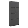 Axton Choctaw Shoe Cabinet With 4 Tilting Doors and 2 Layers in Matt Black