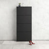 Axton Choctaw Shoe Cabinet With 4 Tilting Doors and 2 Layers in Matt Black