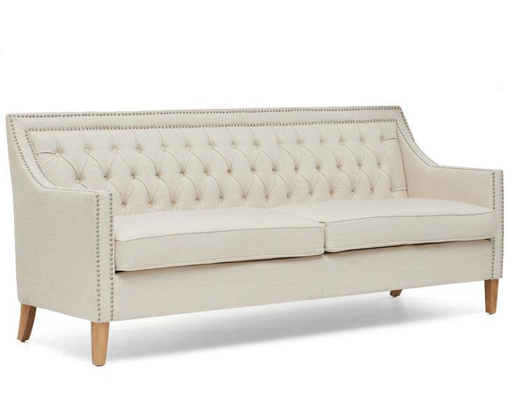 Casa Bella Ivory Fabric 3 Seater Sofa