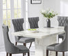 Como 200cm Ivory White Marble Dining Table