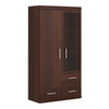 Axton Pelham 2 Door 3 Drawer Glazed Display Cabinet In Dark Mahogany Melamine