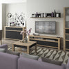 Axton Morris 2 Drawer TV Unit in Lefkas Oak With Matt Black Fronts