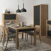 Axton Morris Extending Dining Table in Lefkas Oak With Matt Black Fronts