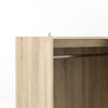 Axton Clason Wardrobe 3 Doors 6 Drawers in Oak with White High Gloss