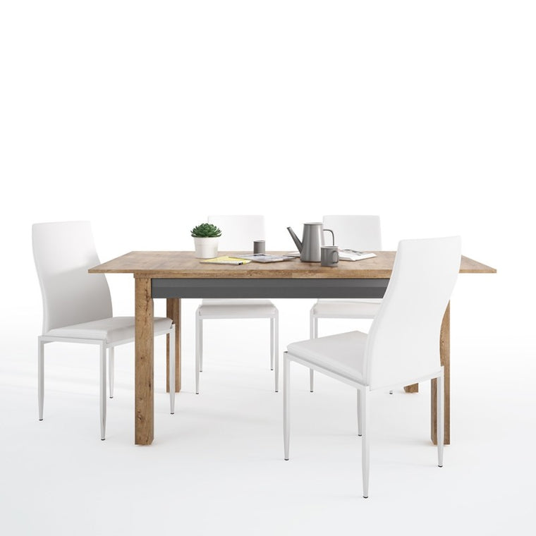 Axton Morris Extending Dining Table + 4 Milan High Back Chair White