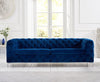 Alegra Blue Plush 3 Seater Sofa