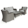 Home Junction Elise 2 Seater Sofa with Two Armchairs & Coffee Table Grey