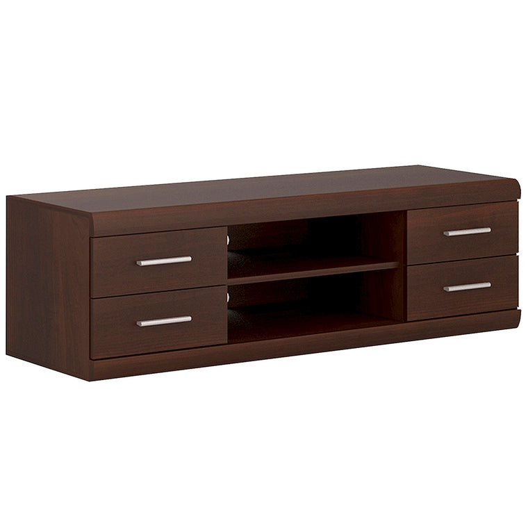 Axton Pelham Wide 4 Drawer TV Cabinet in Dark Mahogany Melamine