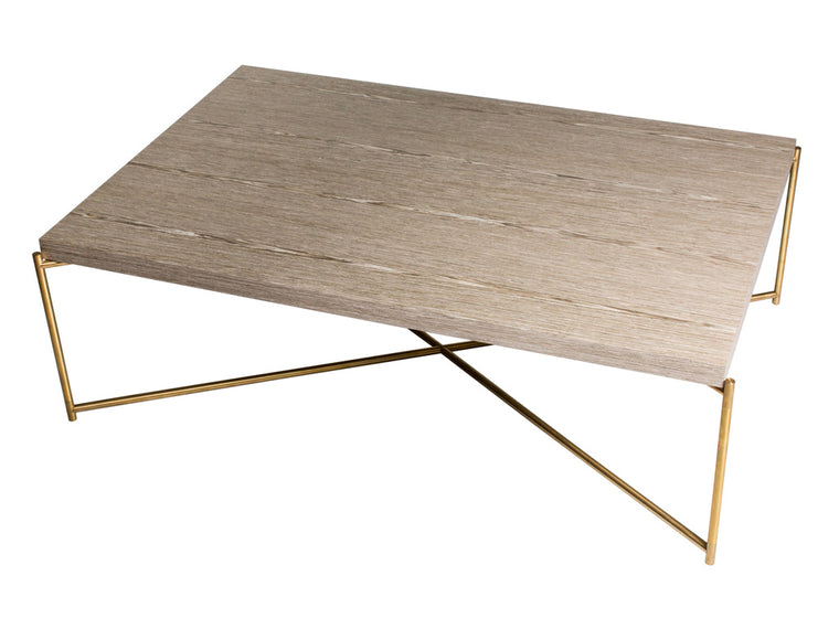 Gillmore Space Iris Rectangle Coffee Table Weathered Oak Top