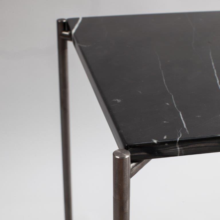 Gillmore Space Iris Square Plant Stand Black Marble Top