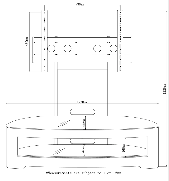 Jual Furnishings Grey Florence Cantilever TV Stand