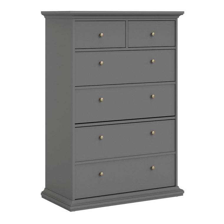 Axton Westchester  Chest of 6 Drawers In Matt Grey