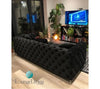 Alegra Black Velvet 3 Seater Sofa