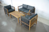 Aspen Solid Acacia Wood Bench Seat 2 chairs and Coffee Table Garden Furniture Set