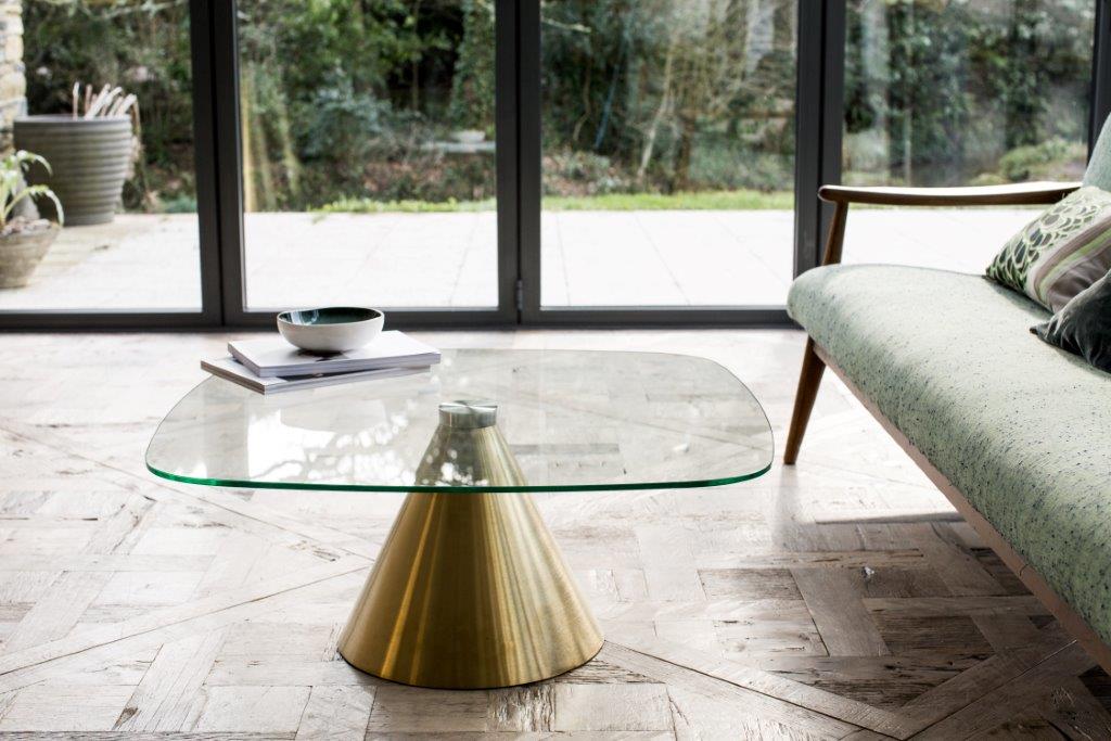 Gillmore Space Oscar Square Side Table Clear Glass