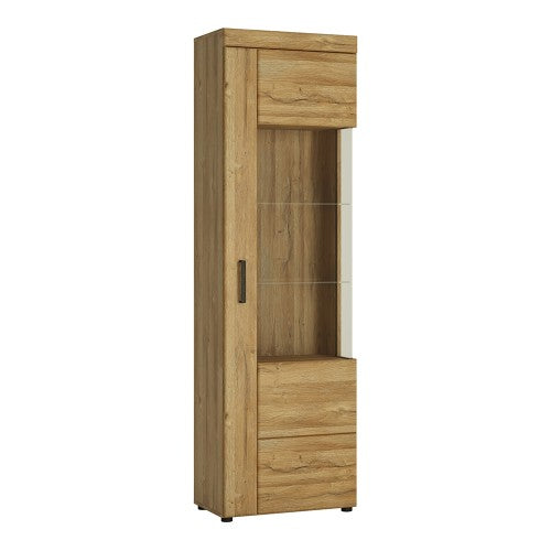 Axton Bronxwood Tall Glazed Display Cabinet (RH) In Grandson Oak