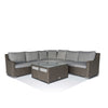 Home Junction Sabine Modern Luxury Grey Corner Sofa with Coffee Table and Four Stools