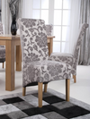 Hawksmoor Krista Roll Back Baroque Velvet Mink Chair (Pair)