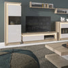 Axton Woodlawn 2 Drawer TV Cabinet (including LED lighting) In Riviera Oak/White High Gloss