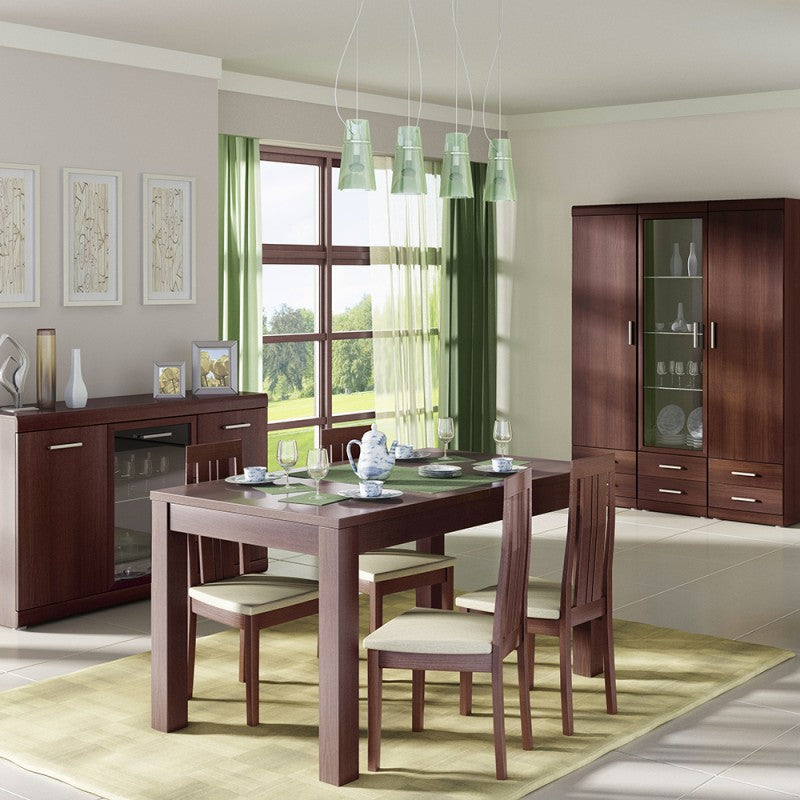 Axton Pelham Tall 1 Door 2 Drawer Narrow Cabinet In Dark Mahogany Melamine