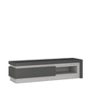 Axton Woodlawn1 Drawer TV Cabinet With Open Shelf (including LED lighting) In Platinum/Light Grey Gloss