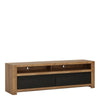 Axton  Morris 2 Drawer TV Unit in Lefkas Oak With Matt Black Fronts