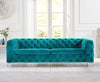 Alegra Teal Plush 3 Seater Sofa